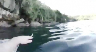 Yüzerken bir anda önüne çıktı, hayatının şokunu yaşadı