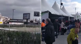 CHP seçim otobüsü, tanzim satış noktasında Barış Manço´nun şarkısını çalarak vatandaşla dalga geçti