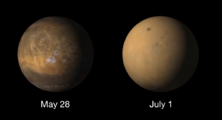 Mars´ı fırtına ele geçirdi: İşte gezegenin öncesi ve sonrası