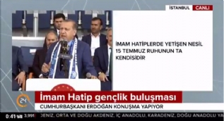 Cumhurbaşkanı Erdoğan: Meşru olamayan hiçbir işle İmam Hatipli yan yana gelemez