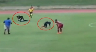 Jamaika´daki bir futbol maçı sırasında oyunculara yıldırım çarptı