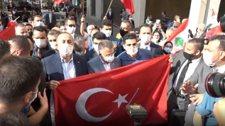 Lübnan'da Türk heyete coşkulu karşılama...