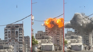 Soykırımcı İsrail, Mahna Kulesi'ni bombaladı