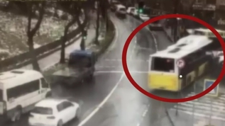 Esenler'de ortal�k sava� alan�na d�nd�: �ETT otob�s� otoparka dald�