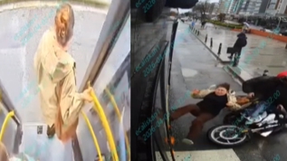 K���k�ekmece'de motosiklet kabusu: Otob�sten inerken hayat�n�n �okunu ya�ad�