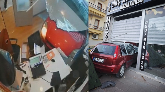 Pedallar� kar��t�rd�, d�kkana dald�! '��eri girmesine ra�men hala gaza bas�yordu'
